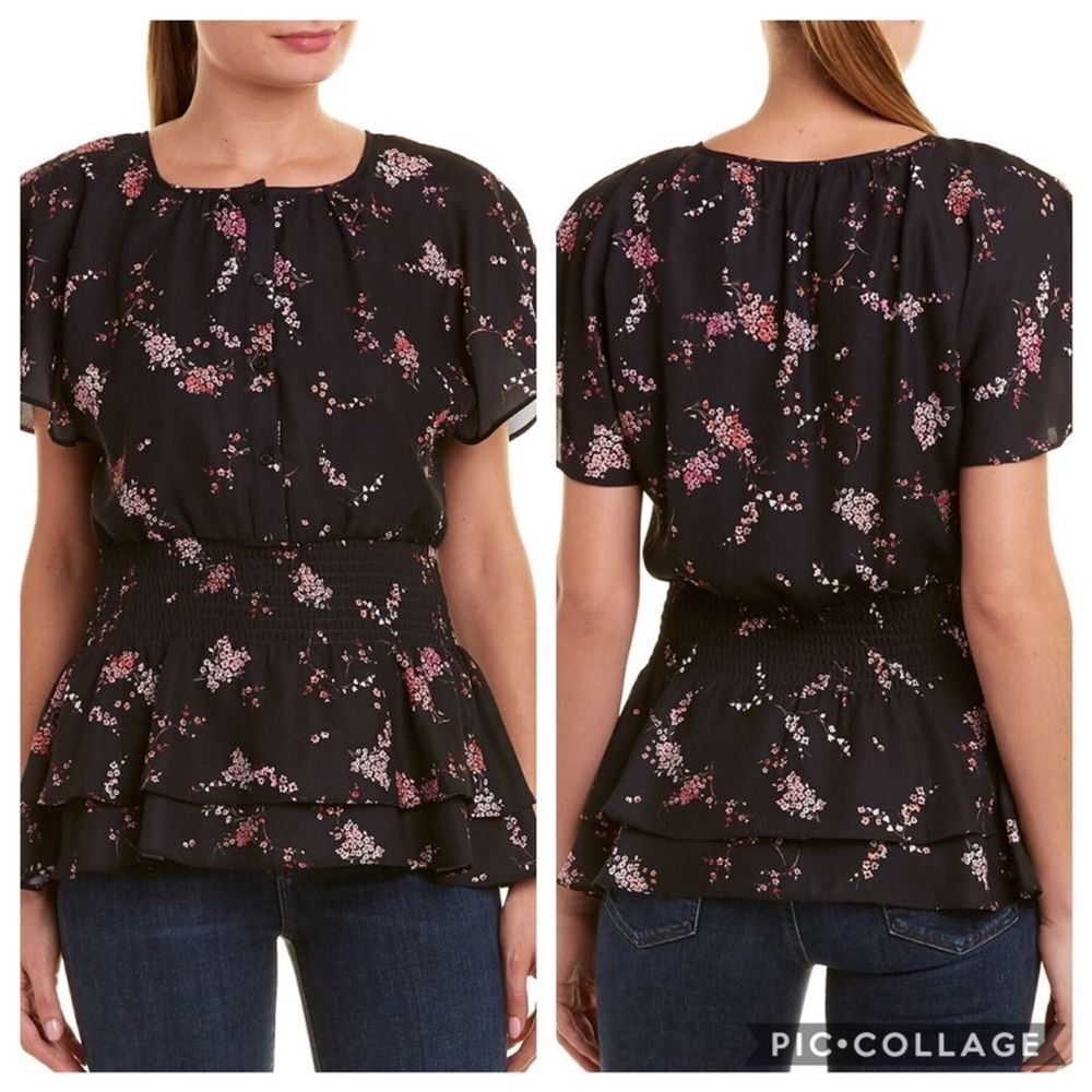 Parker Smocked Waist Top Sz S